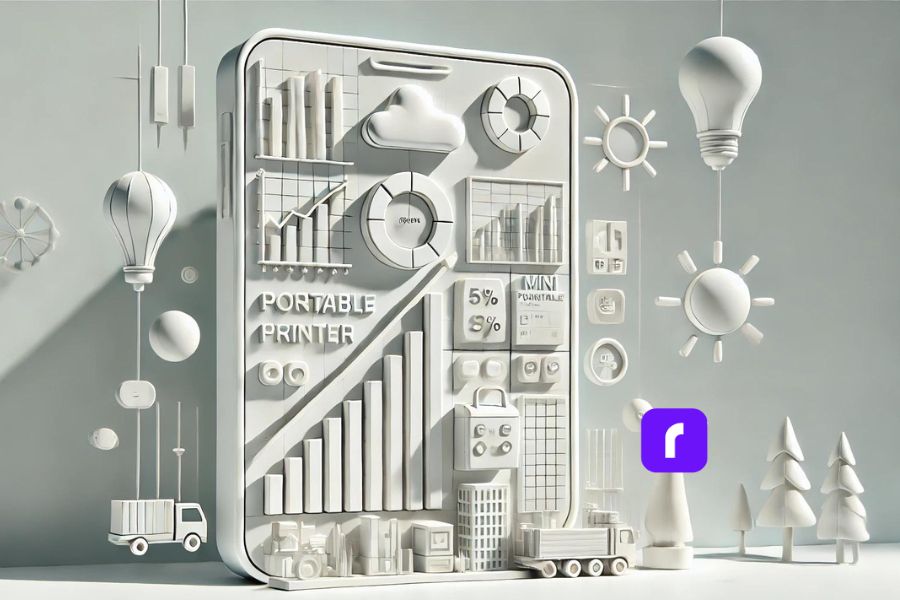 graph displaying projected growth of mini portable printer market